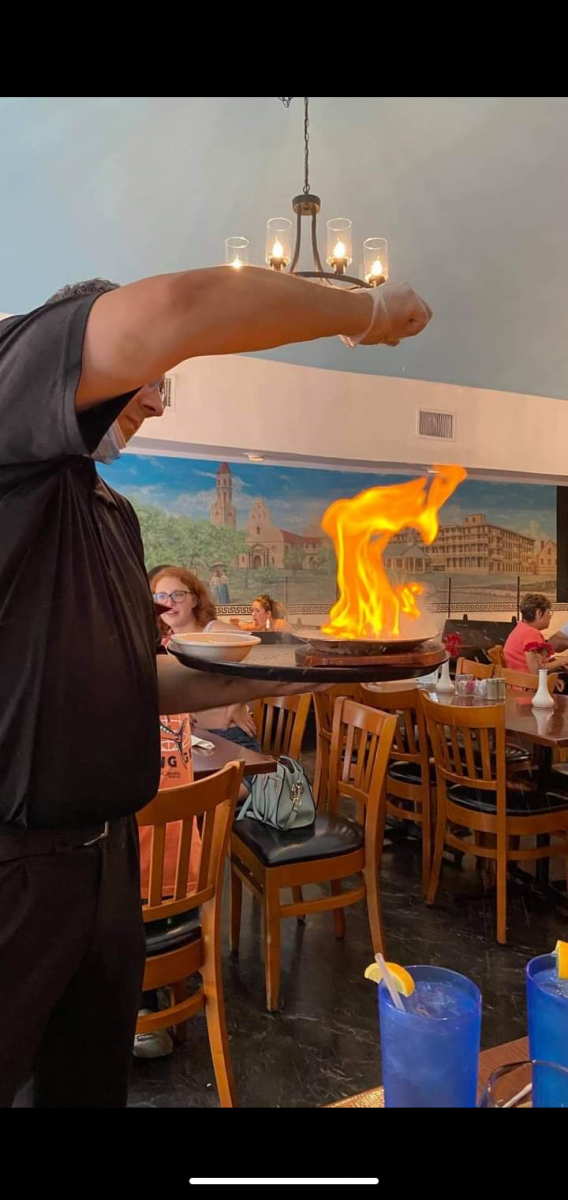 Opa! Opa! the flaming Saganaki 