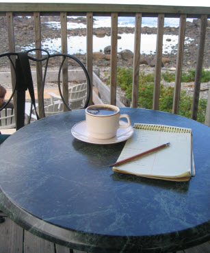 Coffee in Perkins cove, ME