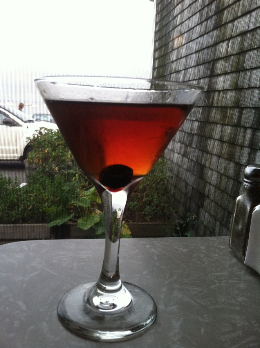 Manhattan as mixed by Billy at Bubala's, in P-town