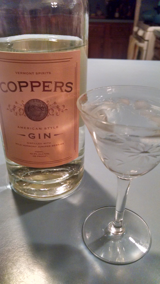 Coppers Gin, neat over ice