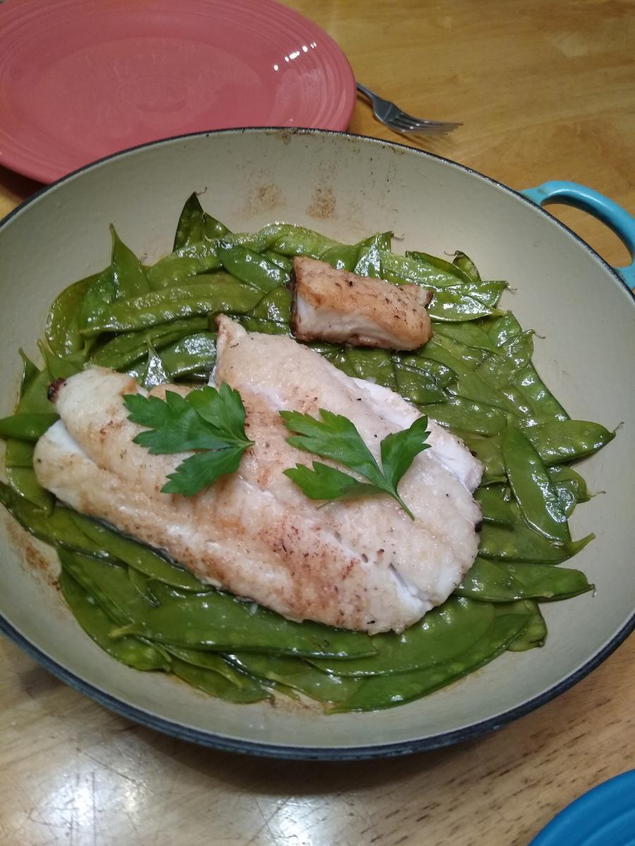 Haddock with Snow Peas