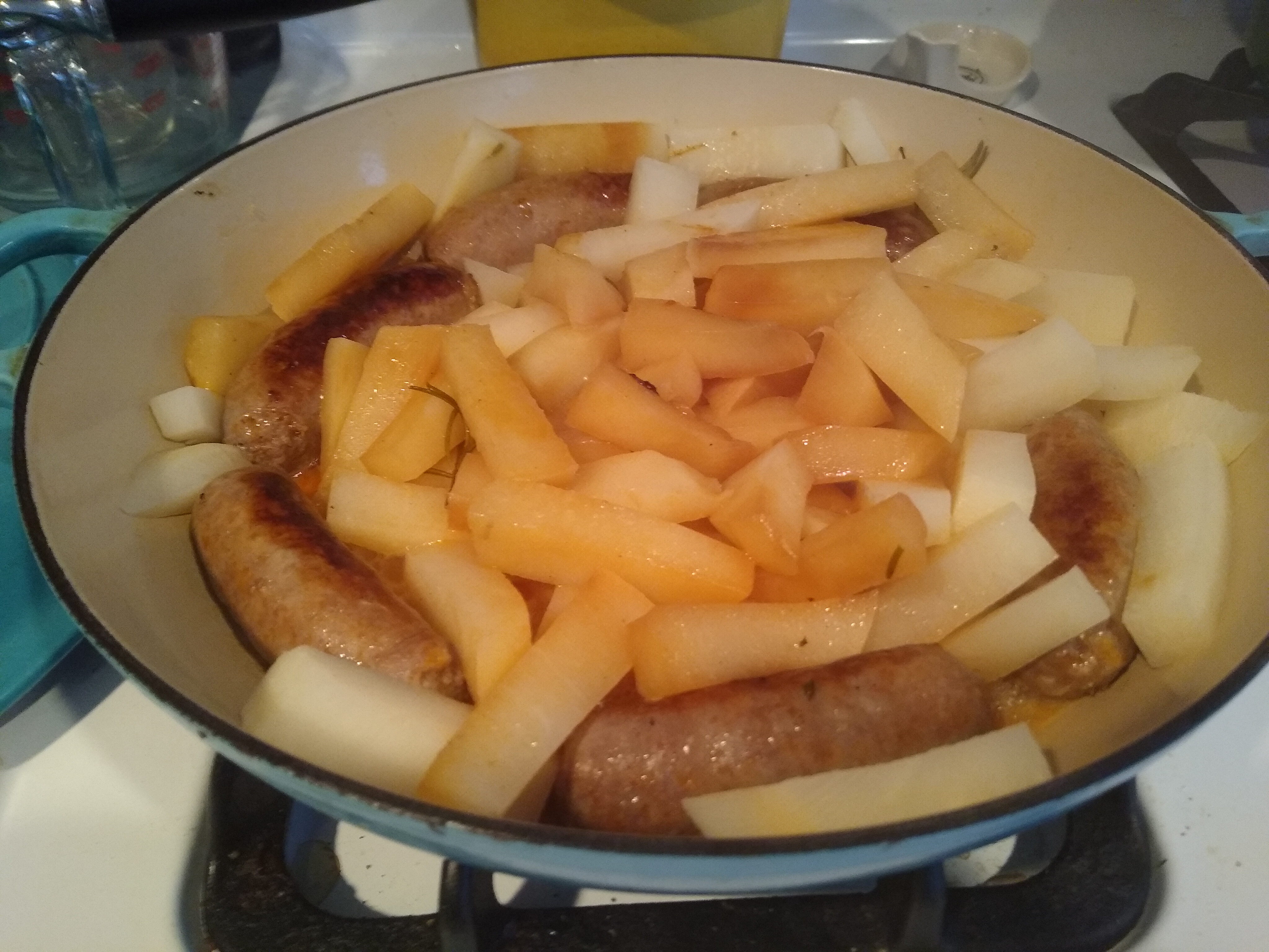 Sausages with Turnips