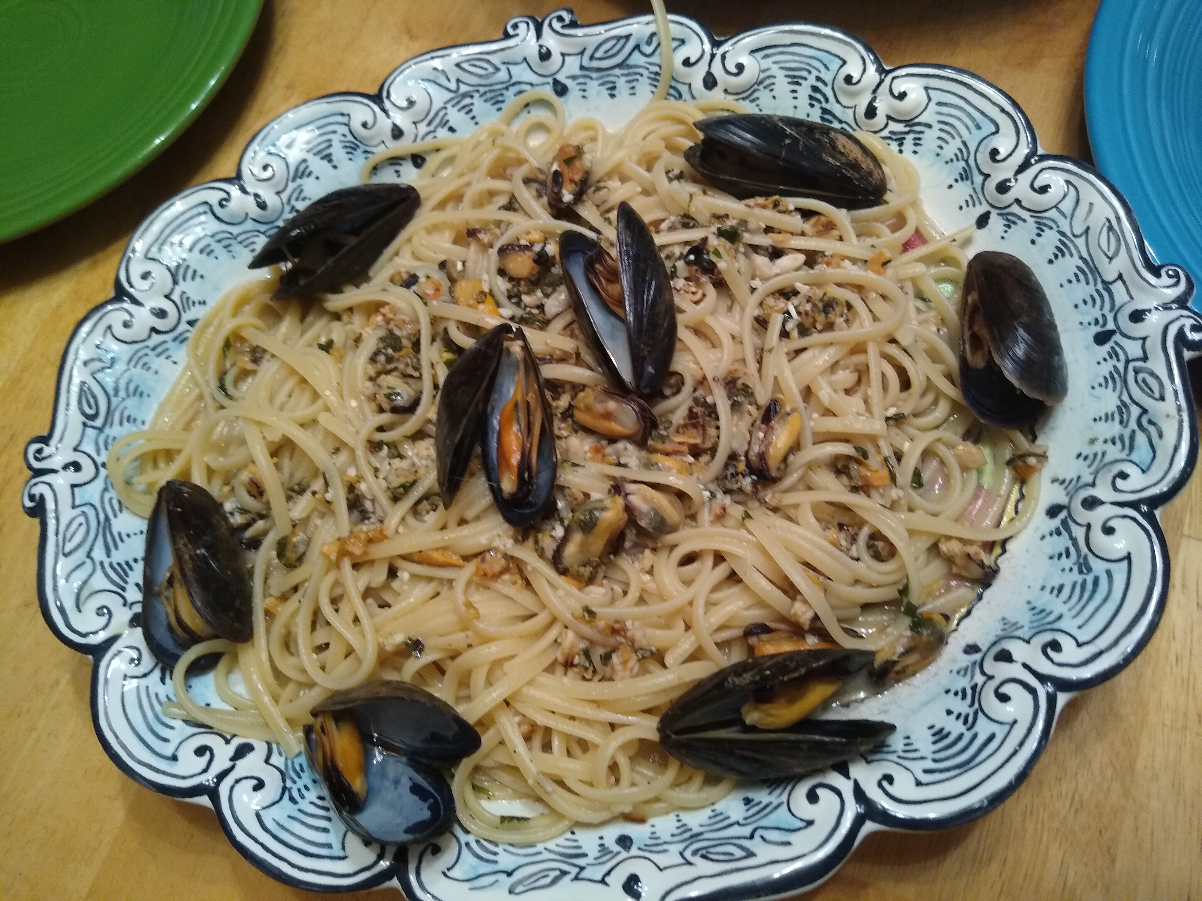 Mussels ragu on pasta