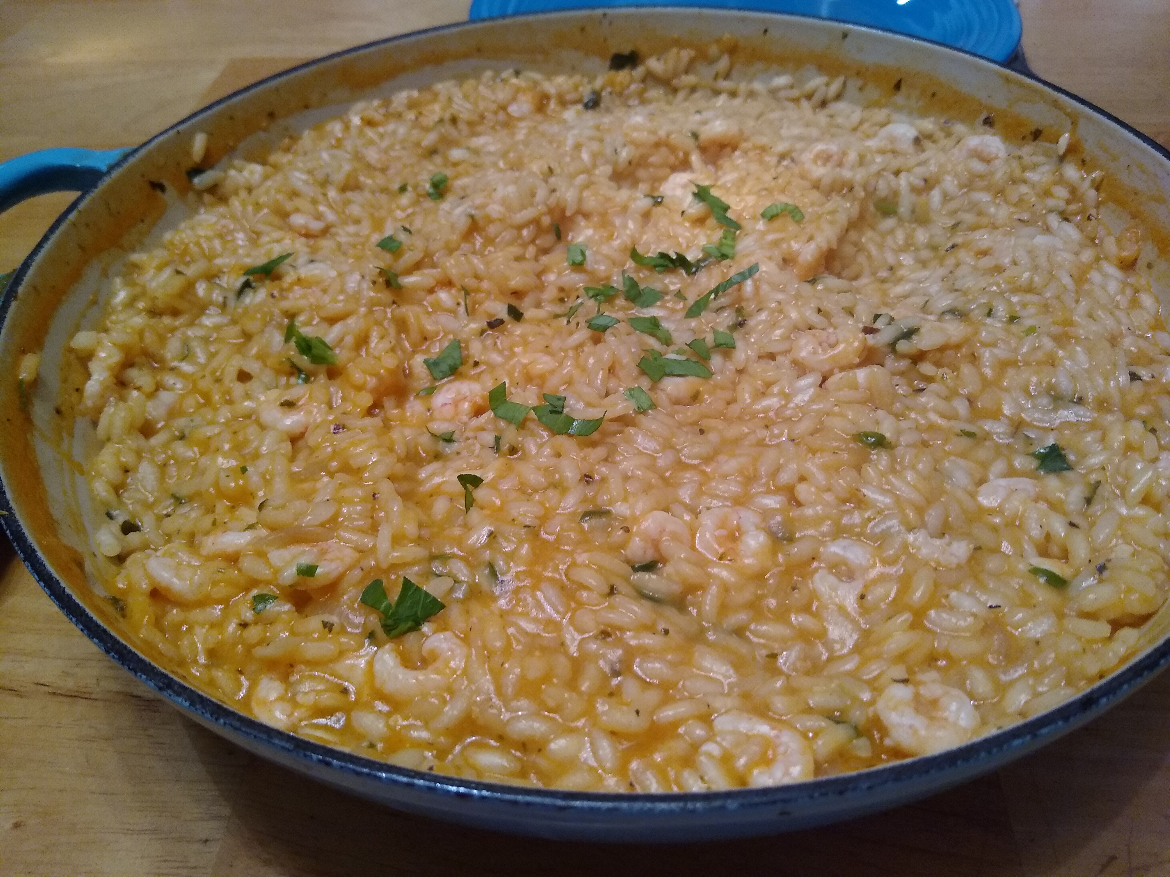 Risotto with tiny Canadian shrimp