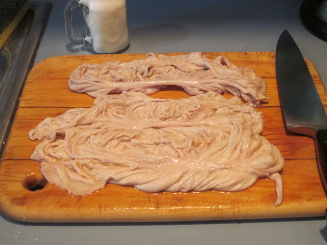 Chitterlings: cut to 2-inch lengths