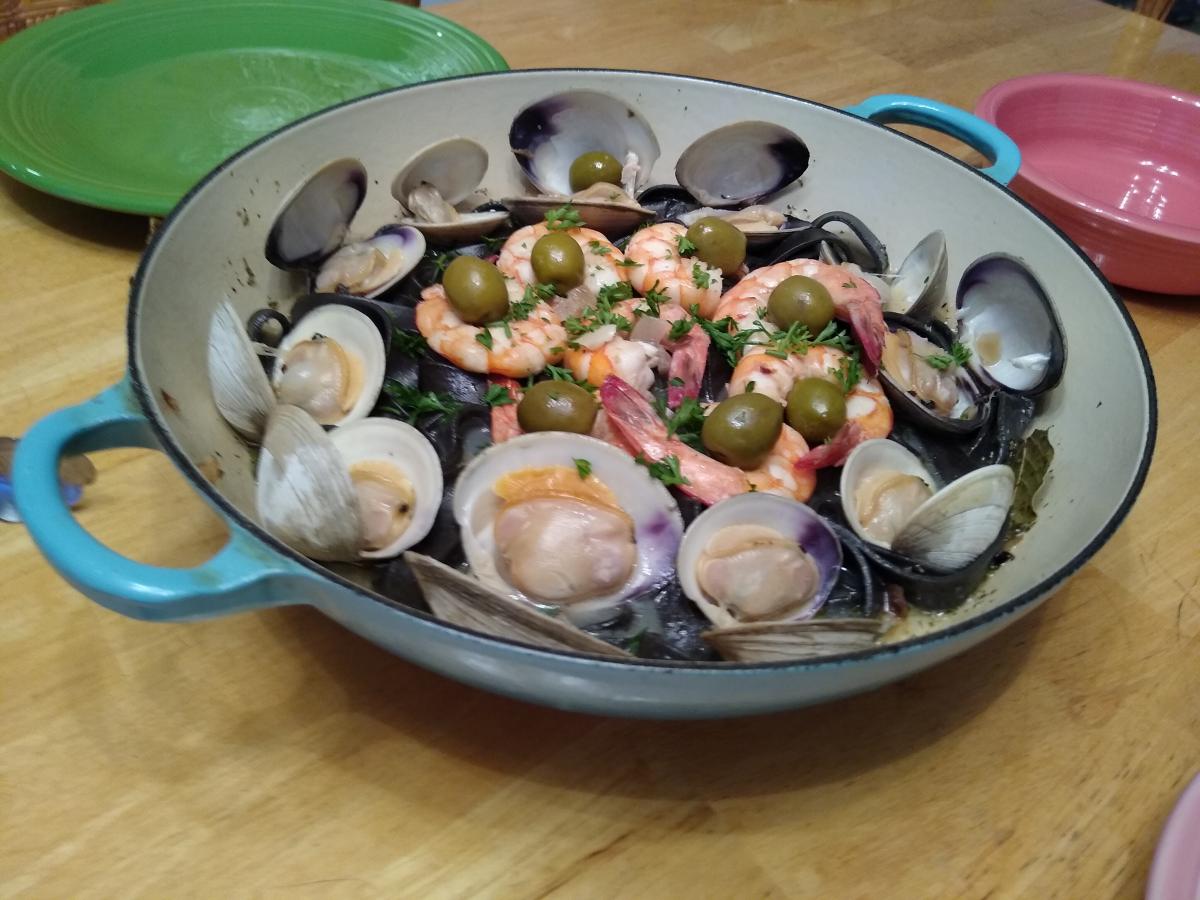 Black Tagliatelle With Clams