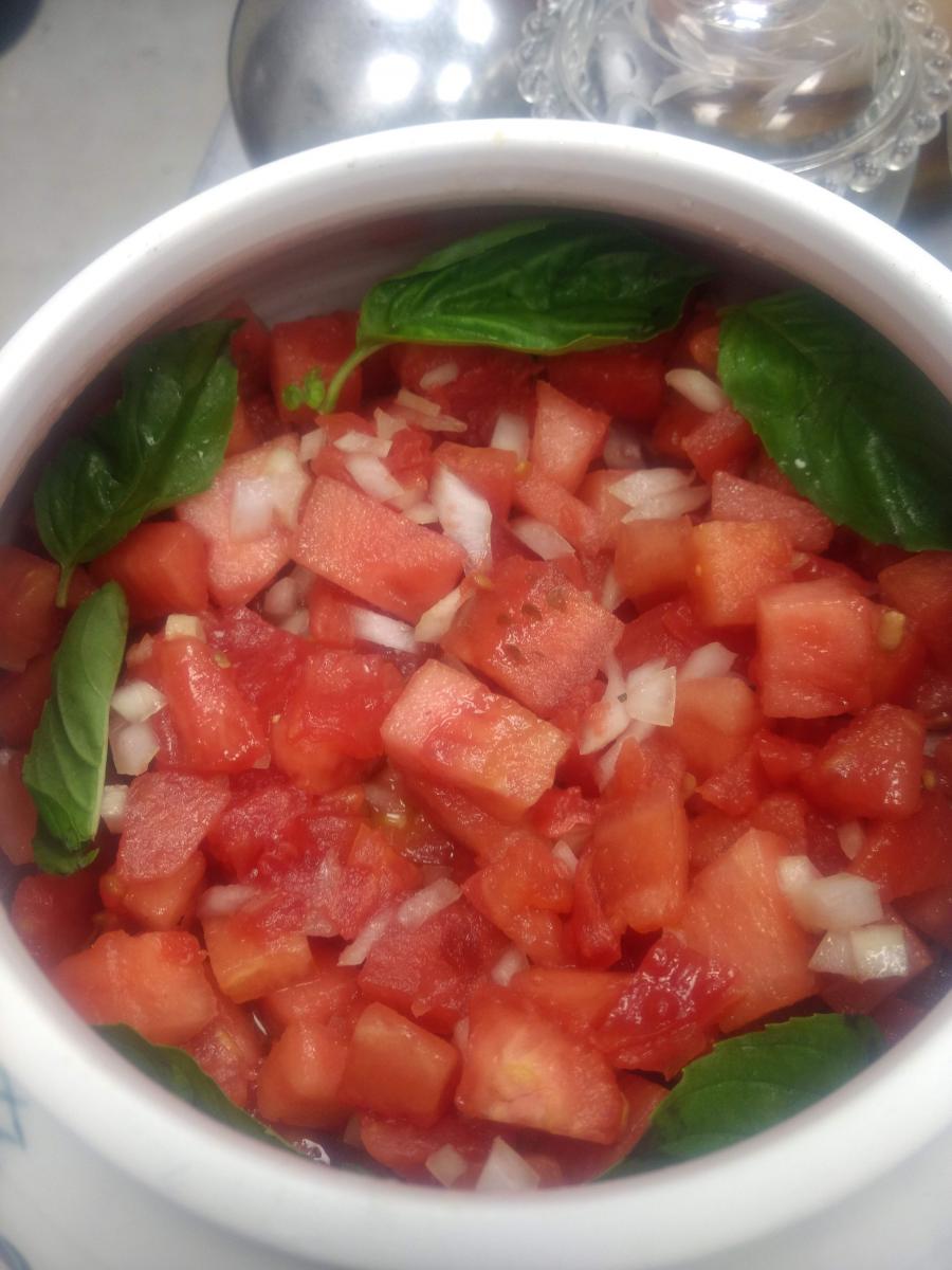 Watermelon and Tomato Salad