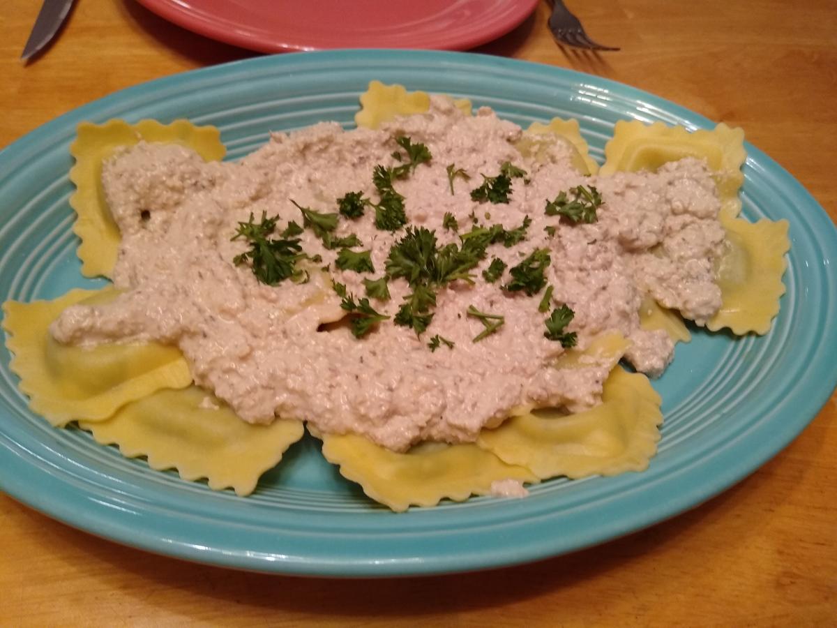 Ravioli with Genoese Walnut Sauce