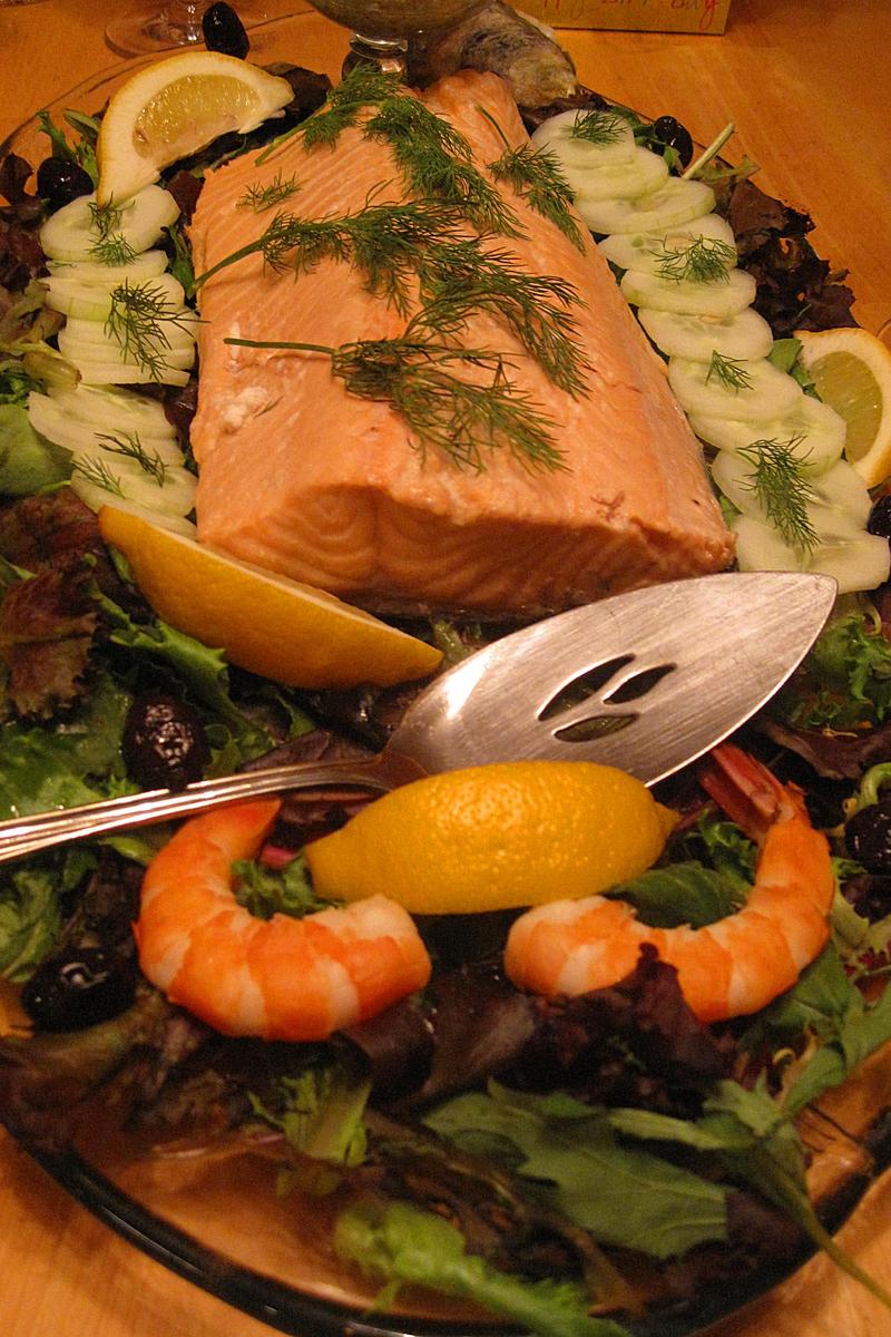 Poached Salmon for Christmas Eve