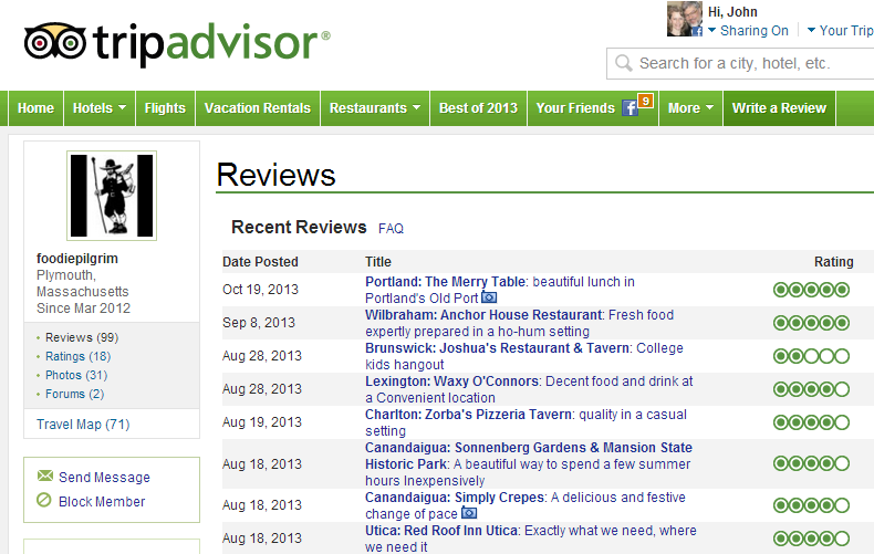 The Foodie Pilgrim on TripAdvisor