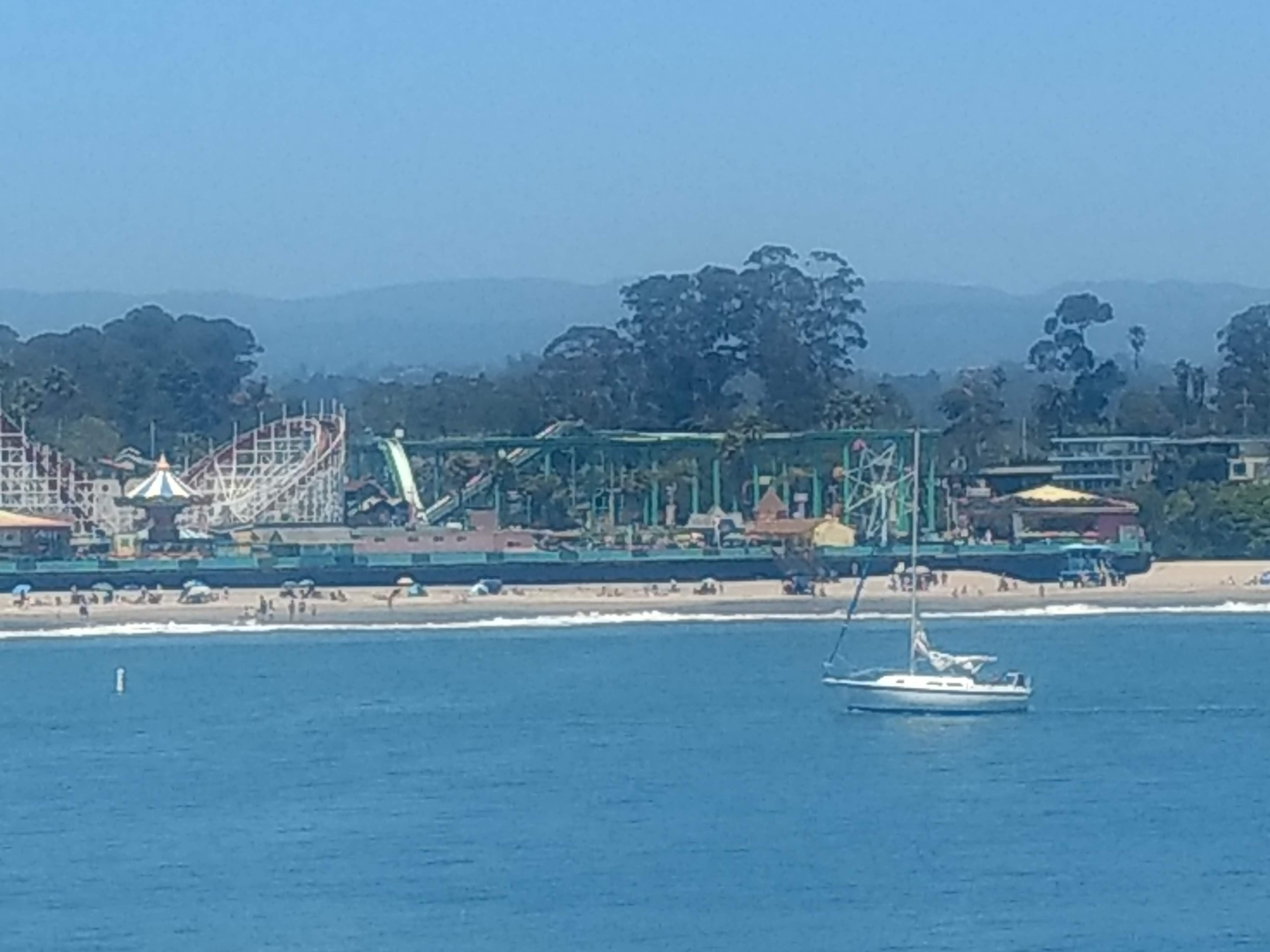 The Santa Cruz boardwalk as viewed from the pier