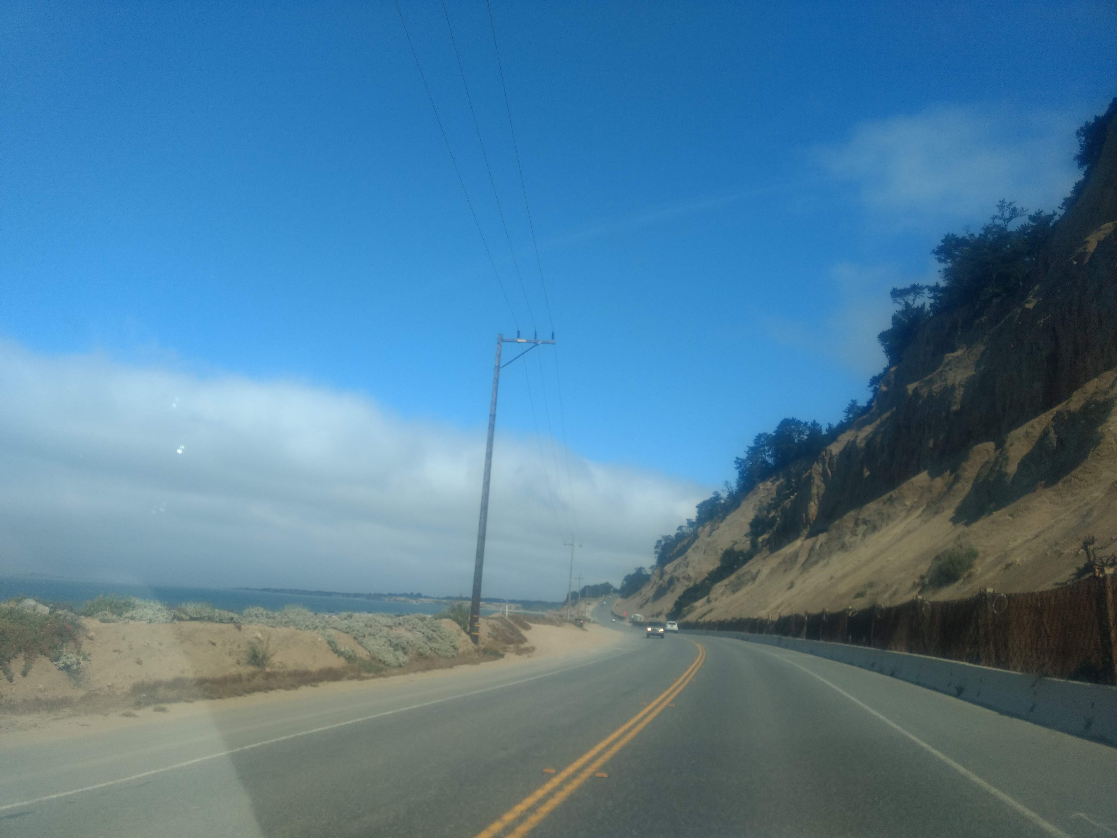 The Pacific Coast Highway north of Santa Cruz