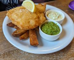 "Fish and Chips at Salamander"