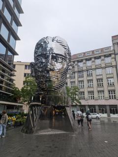 "Giant rotating Kafka head"