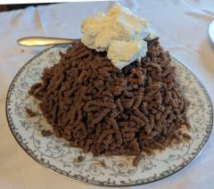 "Mont Blanc chestnut dessert"