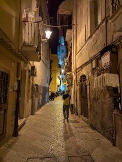 "Bari, the old city at night"