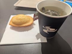 "Green tea and a Madeleine, hat-tip to Proust"