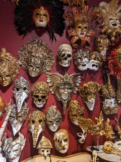 "Venetian Carnivale masks at Atelier Marega"